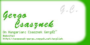 gergo csasznek business card